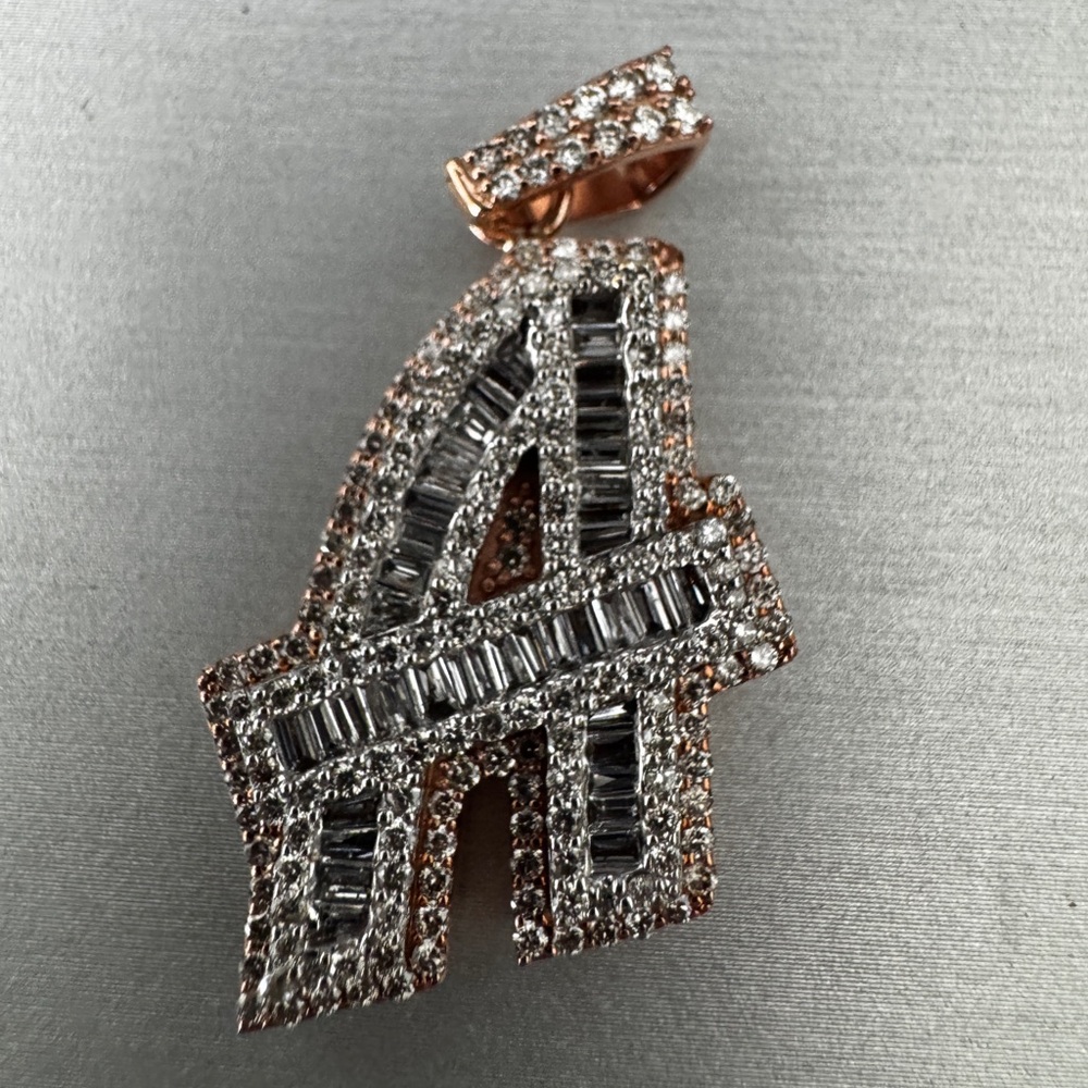 “A” Rose gold pendant